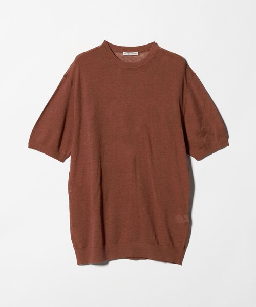 UNITED ARROWS（ユナイテッドアローズ）の「リネン/コットン ニット Tシャツ（Tシャツ/カットソー・メンズ・ブラウン系/ネイビー・S/M/L）」の12枚目の写真