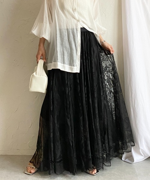 セール】【低身長向けサイズあり】 Aライン ボリュームフレア ロング