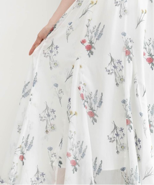 RANDA(ランダ)の「【Botanical Bloom】ボタニカルフラワーシフォンワンピース(ワンピース・レディース・ネイビー/ホワイト・0/1)」の9枚目の写真