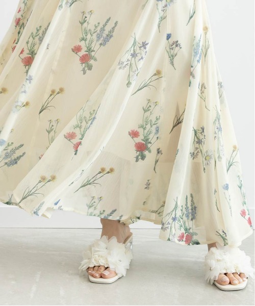 RANDA(ランダ)の「【Botanical Bloom】ボタニカルフラワーシフォンワンピース(ワンピース・レディース・ネイビー/ホワイト・0/1)」の15枚目の写真