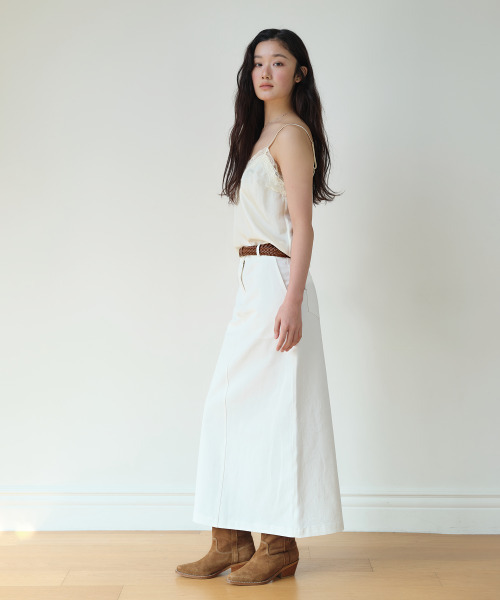 HOMEBODY THINGS(ホームバディ ティングズ)の「Cotton Slit Long Skirt (IVORY)(スカート・レディース・その他・1/2)」の3枚目の写真