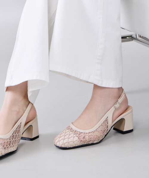 CESTI(セスティ)の「フローメッシュスリングバック (ベージュ)(パンプス・レディース・ベージュ・22.5cm/23cm/23.5cm/24cm/24.5cm/25cm)」の1枚目の写真