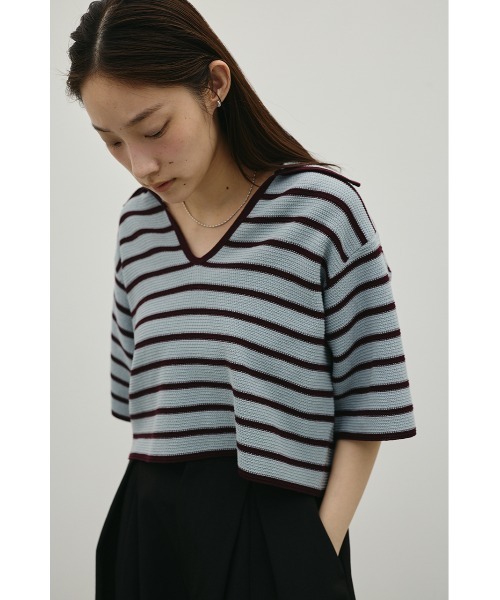 STYLEMIXER(スタイルミキサー)の「スキッパーニットポロ(ニット/セーター・レディース・アイボリー/ホワイト系その他/ブルー系その他・FREE)」の22枚目の写真