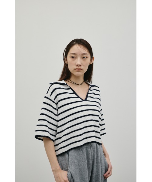 STYLEMIXER(スタイルミキサー)の「スキッパーニットポロ(ニット/セーター・レディース・アイボリー/ホワイト系その他/ブルー系その他・FREE)」の13枚目の写真