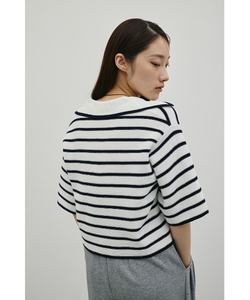 STYLEMIXER(スタイルミキサー)の「スキッパーニットポロ(ニット/セーター・レディース・アイボリー/ホワイト系その他/ブルー系その他・FREE)」の14枚目の写真