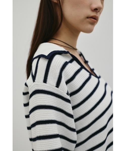 STYLEMIXER(スタイルミキサー)の「スキッパーニットポロ(ニット/セーター・レディース・アイボリー/ホワイト系その他/ブルー系その他・FREE)」の18枚目の写真