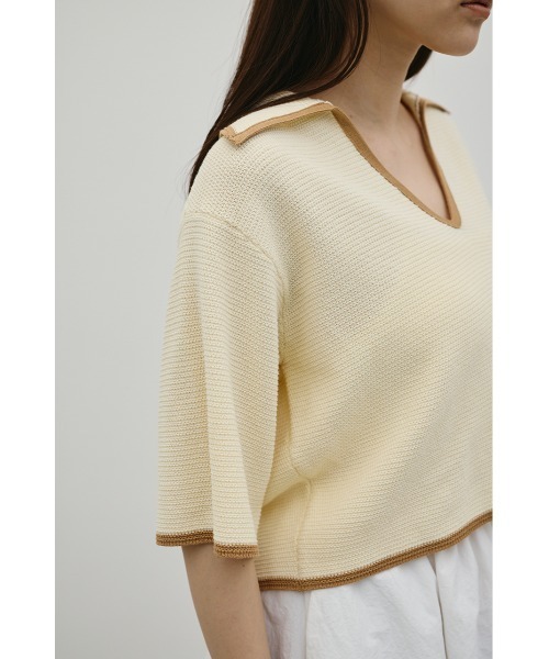 STYLEMIXER(スタイルミキサー)の「スキッパーニットポロ(ニット/セーター・レディース・アイボリー/ホワイト系その他/ブルー系その他・FREE)」の9枚目の写真