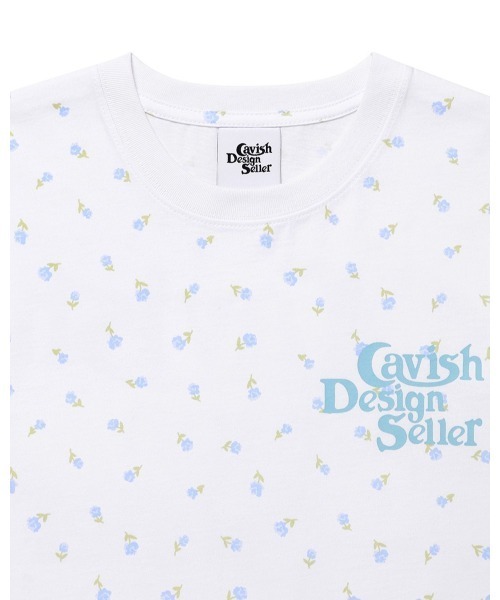 Cavish(カビシ)の「CAVISH/フラワーロゴTシャツ(Tシャツ/カットソー・レディース・グレー/ホワイト・FREE)」の5枚目の写真