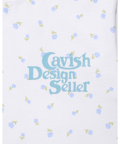 Cavish(カビシ)の「CAVISH/フラワーロゴTシャツ(Tシャツ/カットソー・レディース・グレー/ホワイト・FREE)」の8枚目の写真