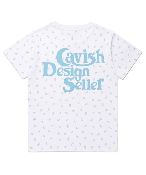 Cavish(カビシ)の「CAVISH/フラワーロゴTシャツ(Tシャツ/カットソー・レディース・グレー/ホワイト・FREE)」の4枚目の写真