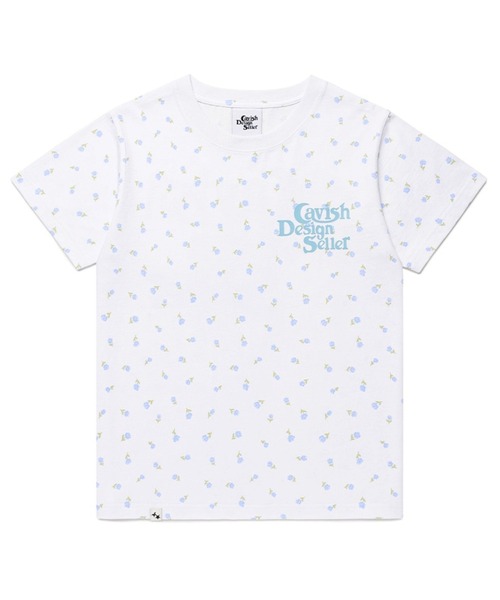 Cavish(カビシ)の「CAVISH/フラワーロゴTシャツ(Tシャツ/カットソー・レディース・グレー/ホワイト・FREE)」の3枚目の写真