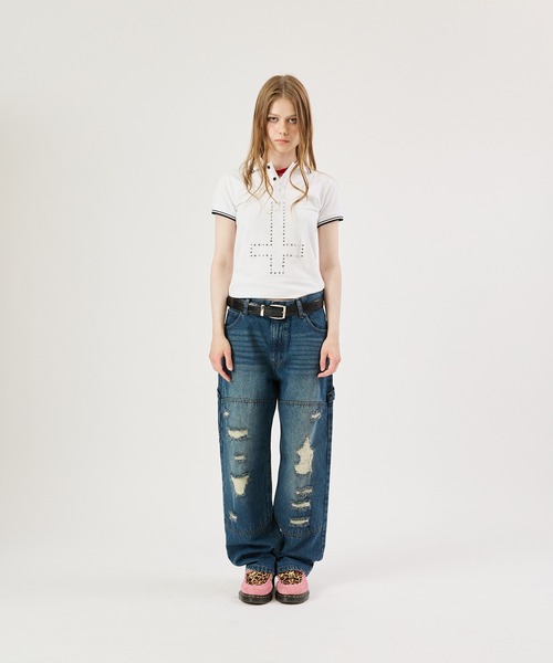 FTW(エフティダブリュー)の「DOUBLE KNEE DAMAGE PANTS(デニムパンツ・レディース・ブラック/インディゴブルー・SMALL/MEDIUM/LARGE)」の13枚目の写真