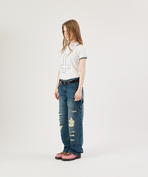 FTW(エフティダブリュー)の「DOUBLE KNEE DAMAGE PANTS(デニムパンツ・レディース・ブラック/インディゴブルー・SMALL/MEDIUM/LARGE)」の14枚目の写真