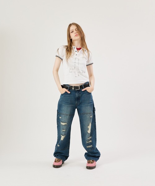 FTW(エフティダブリュー)の「DOUBLE KNEE DAMAGE PANTS(デニムパンツ・レディース・ブラック/インディゴブルー・SMALL/MEDIUM/LARGE)」の12枚目の写真