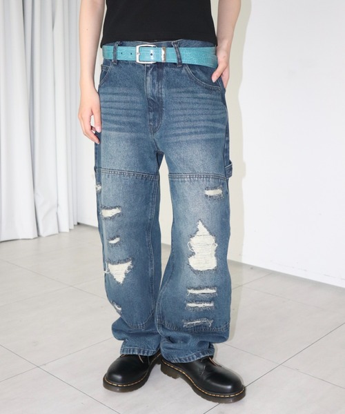 FTW(エフティダブリュー)の「DOUBLE KNEE DAMAGE PANTS(デニムパンツ・レディース・ブラック/インディゴブルー・SMALL/MEDIUM/LARGE)」の20枚目の写真