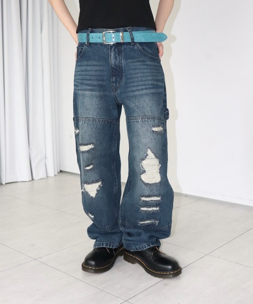 FTW(エフティダブリュー)の「DOUBLE KNEE DAMAGE PANTS(デニムパンツ・レディース・ブラック/インディゴブルー・SMALL/MEDIUM/LARGE)」の21枚目の写真
