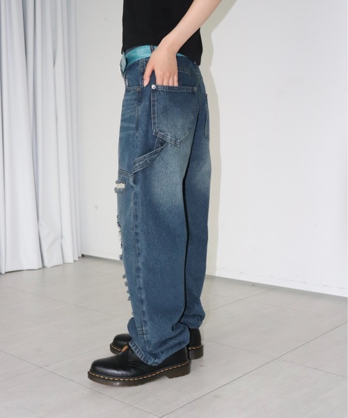 FTW(エフティダブリュー)の「DOUBLE KNEE DAMAGE PANTS(デニムパンツ・レディース・ブラック/インディゴブルー・SMALL/MEDIUM/LARGE)」の22枚目の写真