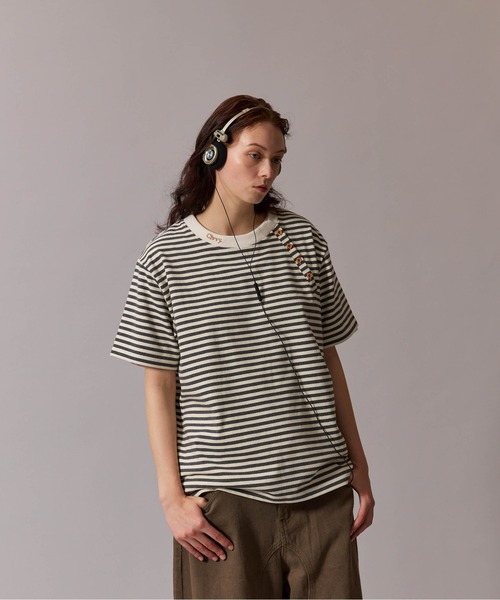 CIVVY.(シヴィ―)の「Side Button Border Tee - サイド ボタン ボーダー Tシャツ(Tシャツ/カットソー・メンズ・ホワイト/ブラック・MEDIUM/LARGE)」の18枚目の写真