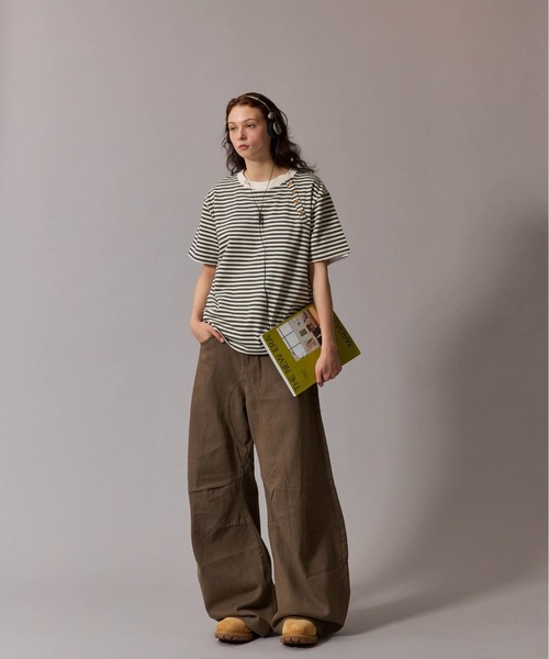 CIVVY.(シヴィ―)の「Side Button Border Tee - サイド ボタン ボーダー Tシャツ(Tシャツ/カットソー・メンズ・ホワイト/ブラック・MEDIUM/LARGE)」の19枚目の写真