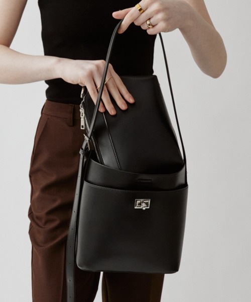 セール】2way square metal bucket bag / 2wayスクエアメタルバケット 