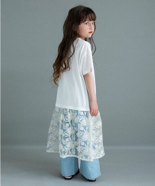BRANSHES(ブランシェス)の「【WEB限定】レースドッキングワンピース(ワンピース・キッズ・オフホワイト/ライトグレー/ライム・100/140/130/120/110/150)」の7枚目の写真