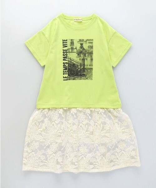 BRANSHES(ブランシェス)の「【WEB限定】レースドッキングワンピース(ワンピース・キッズ・オフホワイト/ライトグレー/ライム・100/140/130/120/110/150)」の15枚目の写真