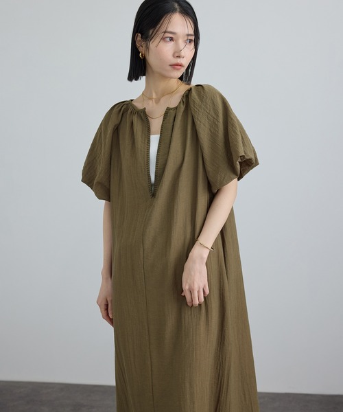 WEB限定】2WAYリネンブレンドエンブロイダリーワンピース（ワンピース