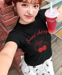 チェリー柄半袖