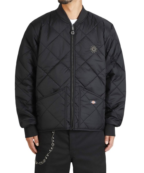 HTC（エイチティーシー）の「HTC / エイチティーシー：DICKIES DIAMOND QUILT JACKET STARBURST STONE：DICKIES-STARBURST[AST]（ブルゾン・メンズ・ブラック・L/M）」の5枚目の写真