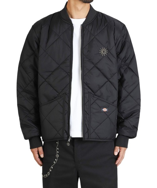 HTC（エイチティーシー）の「HTC / エイチティーシー：DICKIES DIAMOND QUILT JACKET STARBURST STONE：DICKIES-STARBURST[AST]（ブルゾン・メンズ・ブラック・L/M）」の2枚目の写真