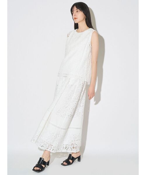 ELENDEEK（エレンディーク）の「LACE LAYERED OP（ワンピース・レディース・オフホワイト/ライトブルー・2/1）」の9枚目の写真