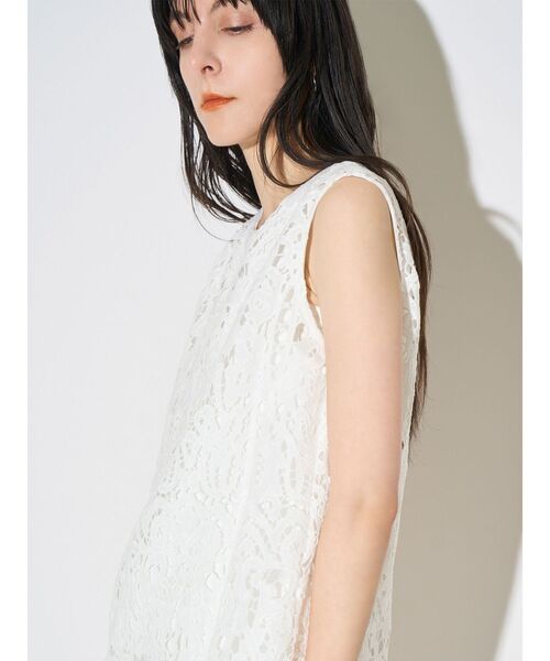ELENDEEK（エレンディーク）の「LACE LAYERED OP（ワンピース・レディース・オフホワイト/ライトブルー・2/1）」の11枚目の写真