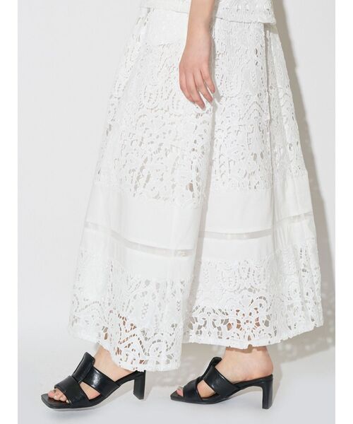 ELENDEEK（エレンディーク）の「LACE LAYERED OP（ワンピース・レディース・オフホワイト/ライトブルー・2/1）」の12枚目の写真