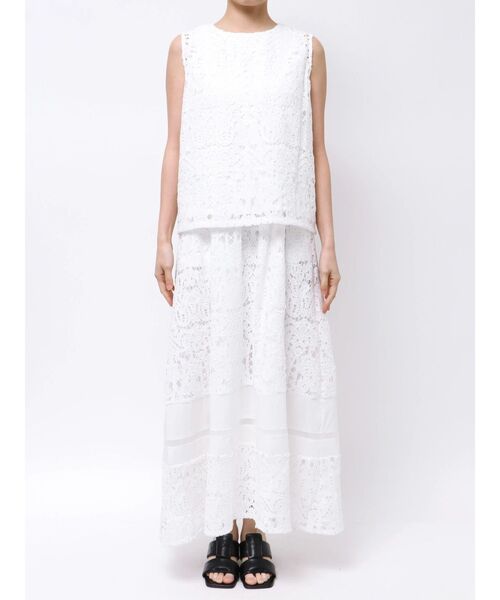ELENDEEK（エレンディーク）の「LACE LAYERED OP（ワンピース・レディース・オフホワイト/ライトブルー・2/1）」の15枚目の写真