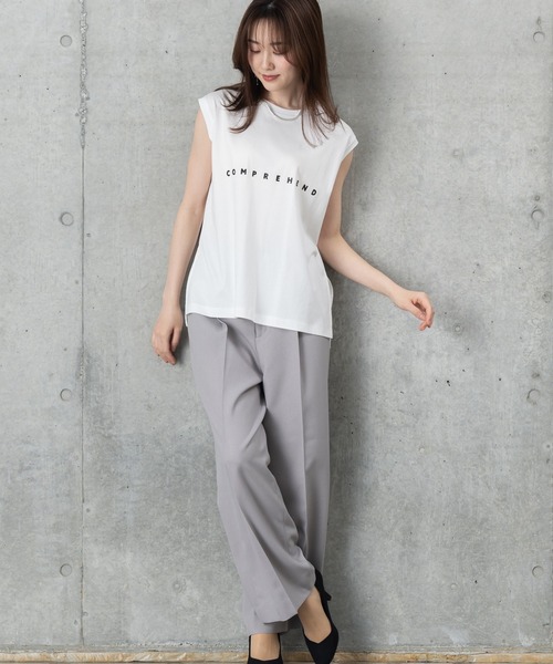 MAISONCOMFY (メゾンコンフィ)の「【接触冷感 控えめロゴTシャツ】ベーシックロゴで大人上品な上質素材Tシャツ(Tシャツ/カットソー・レディース・チャコールグレー/ホワイト/ベージュ・FREE)」の16枚目の写真