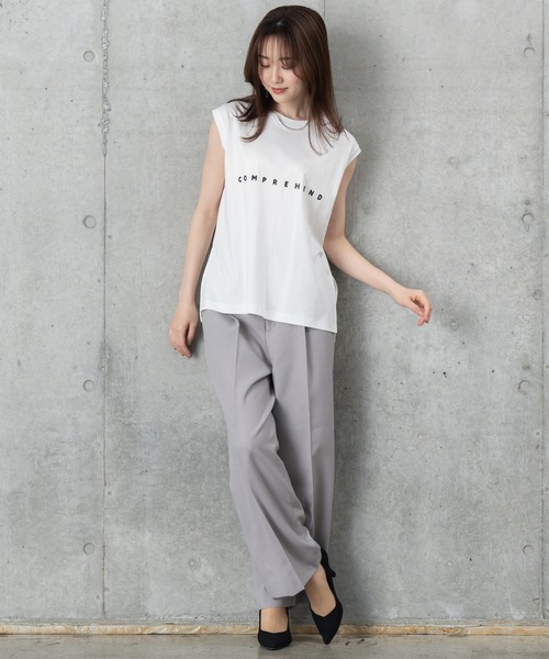 MAISONCOMFY (メゾンコンフィ)の「【接触冷感 控えめロゴTシャツ】ベーシックロゴで大人上品な上質素材Tシャツ(Tシャツ/カットソー・レディース・チャコールグレー/ホワイト/ベージュ・FREE)」の13枚目の写真