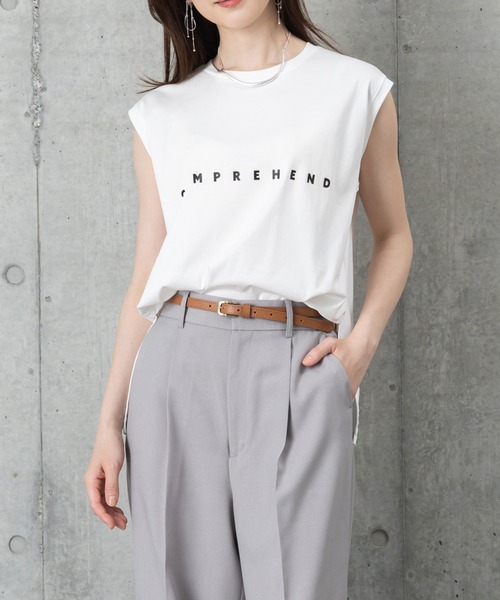 MAISONCOMFY (メゾンコンフィ)の「【接触冷感 控えめロゴTシャツ】ベーシックロゴで大人上品な上質素材Tシャツ(Tシャツ/カットソー・レディース・チャコールグレー/ホワイト/ベージュ・FREE)」の6枚目の写真