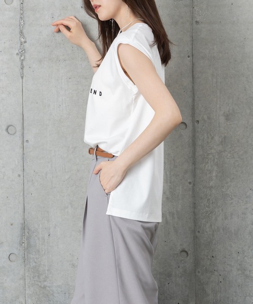 MAISONCOMFY (メゾンコンフィ)の「【接触冷感 控えめロゴTシャツ】ベーシックロゴで大人上品な上質素材Tシャツ(Tシャツ/カットソー・レディース・チャコールグレー/ホワイト/ベージュ・FREE)」の7枚目の写真