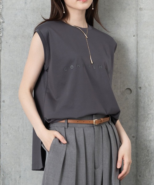 MAISONCOMFY (メゾンコンフィ)の「【接触冷感 控えめロゴTシャツ】ベーシックロゴで大人上品な上質素材Tシャツ(Tシャツ/カットソー・レディース・チャコールグレー/ホワイト/ベージュ・FREE)」の21枚目の写真