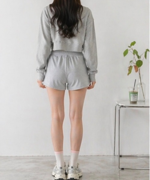 Teem Store(チームストア)の「ハイウエスト ドローコード スウェットショートパンツ(その他パンツ・レディース・ダークグレー/ベージュ/ピンク/ライトグレー/ブラック・M/S)」の11枚目の写真