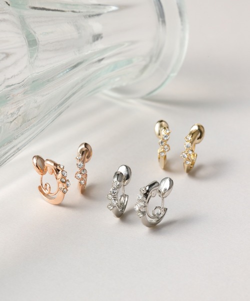CALIN STANDARD(カリンスタンダード)の「◆金属アレルギー対応◆◆made in japan◆【痛くない】【落ちにくい】【ストレスフリーな着け心地】ビジュー ミニループフィットイヤリング(イヤリング・レディース・ピンクゴールド/ゴールド/シルバー・FREE)」の17枚目の写真
