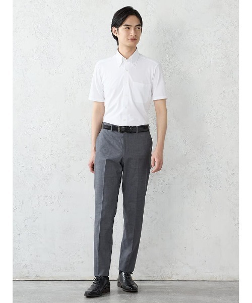 Perfect Suit FActory(パーフェクトスーツファクトリー)の「【完全ノーアイロン】半袖アイシャツ【シワになりにくい】 白無地(ビジネスシャツ・メンズ・ホワイト・S/3L/LL/L/M)」の5枚目の写真