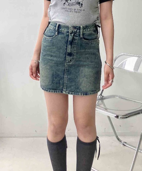 AS KNOW AS plus(アズノゥアズプラス)の「〇シンプル台形ミニスカート(デニムスカート・レディース・カモフラージュ/レオパード/ブルー系/ブラック系・FREE)」の10枚目の写真