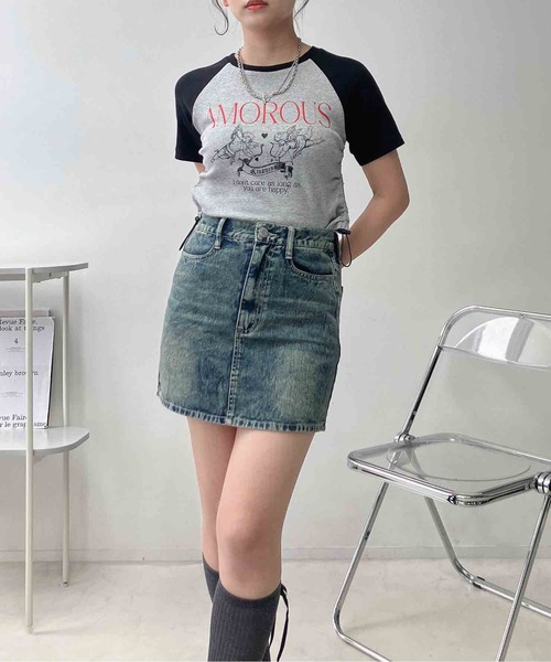 AS KNOW AS plus(アズノゥアズプラス)の「〇シンプル台形ミニスカート(デニムスカート・レディース・カモフラージュ/レオパード/ブルー系/ブラック系・FREE)」の14枚目の写真