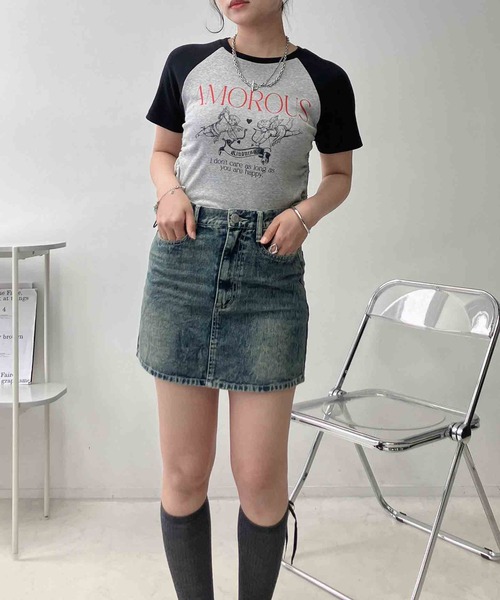 AS KNOW AS plus(アズノゥアズプラス)の「〇シンプル台形ミニスカート(デニムスカート・レディース・カモフラージュ/レオパード/ブルー系/ブラック系・FREE)」の15枚目の写真