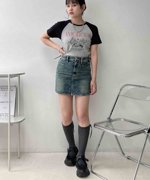 AS KNOW AS plus(アズノゥアズプラス)の「〇シンプル台形ミニスカート(デニムスカート・レディース・カモフラージュ/レオパード/ブルー系/ブラック系・FREE)」の16枚目の写真