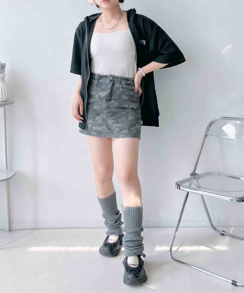 AS KNOW AS plus(アズノゥアズプラス)の「〇シンプル台形ミニスカート(デニムスカート・レディース・カモフラージュ/レオパード/ブルー系/ブラック系・FREE)」の20枚目の写真