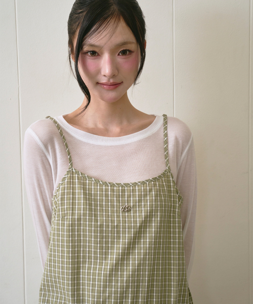 THE GREEN LAB（ザグリーンラボ）の「チェックフリルビスチェナスティップ [ライトグリーン]（Tシャツ/カットソー・レディース・その他・FREE）」の7枚目の写真
