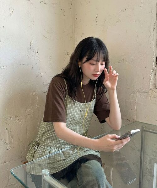 THE GREEN LAB（ザグリーンラボ）の「チェックフリルビスチェナスティップ [ライトグリーン]（Tシャツ/カットソー・レディース・その他・FREE）」の19枚目の写真