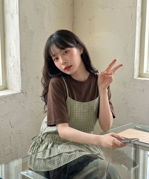THE GREEN LAB（ザグリーンラボ）の「チェックフリルビスチェナスティップ [ライトグリーン]（Tシャツ/カットソー・レディース・その他・FREE）」の20枚目の写真